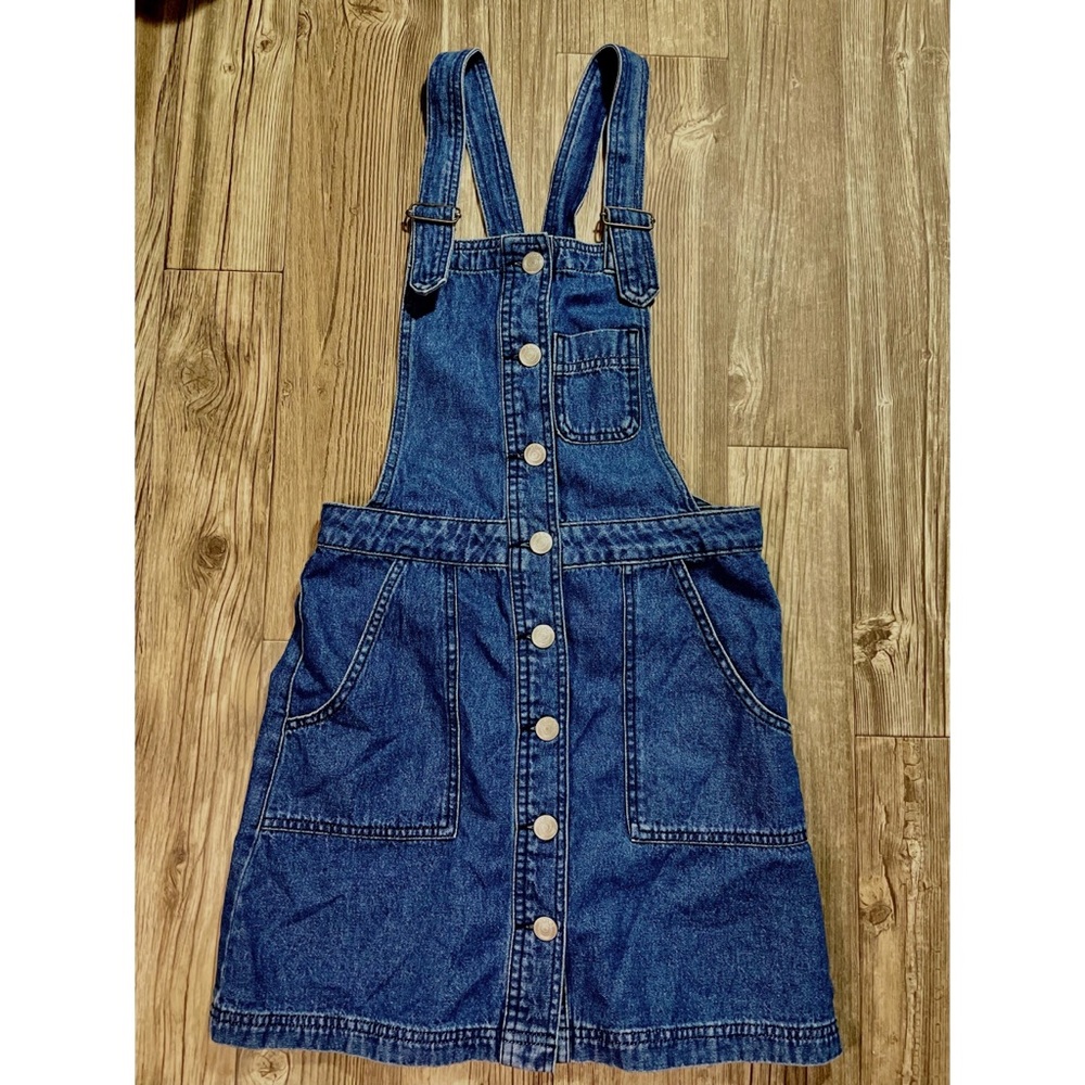 BDG Blue Denim Overalls Button down Skirt